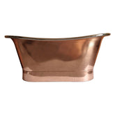 Straight Base Copper Bathtub Nickel Inside 1500mm