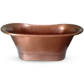 Straight Base Copper Bathtub Antique Copper Interior & Exterior
