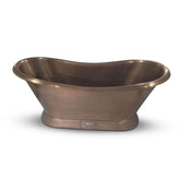 Slanting Base Copper Bathtub Plain Antique Finish
