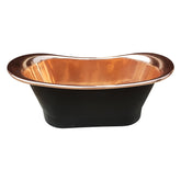 Straight Base Copper Bathtub Black Outside