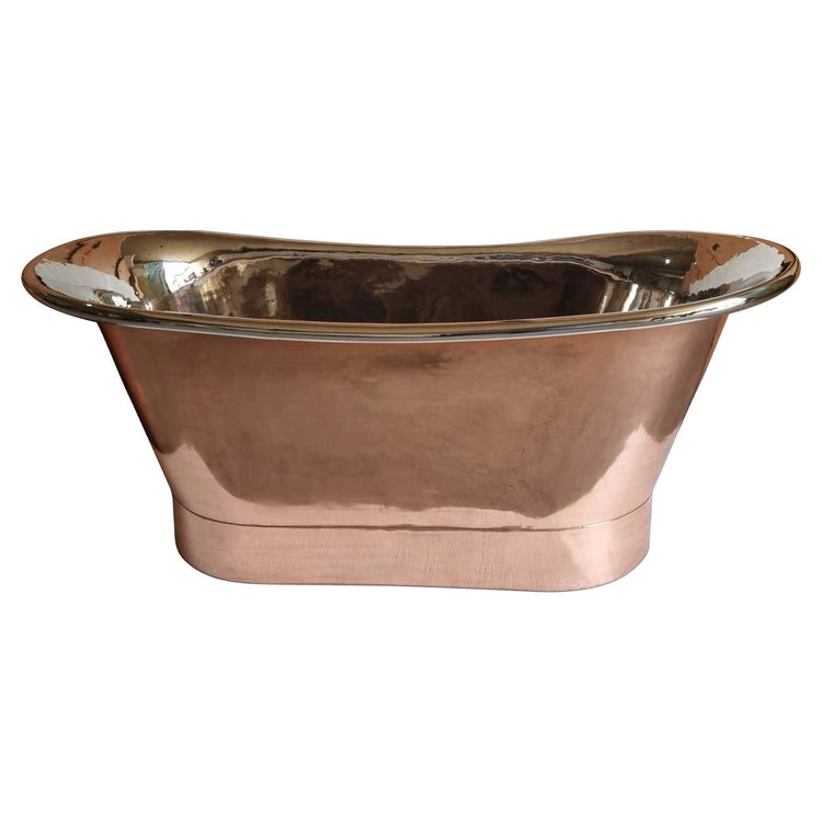 Straight Base Copper Bathtub Nickel Inside