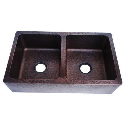 Rectangular Double Bowl Copper Kitchen Sink