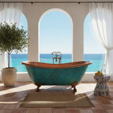 Clawfoot Copper Bathtub Plain Antique Finish Interior & Patina Exterior