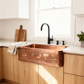 Copper Farmhouse Sink Animal Front Apron
