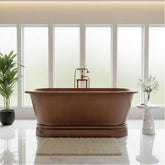 Hammered Antique Finish Pedestal Copper Bathtub