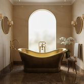 Roll Top Brass Bathtub Polished Interior & Antique Finish exterior