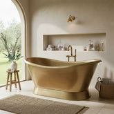 Slanting Base Brass Bathtub Brushed Full Brass Finish