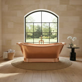 Slanting Base Copper Bathtub Full Shining Copper Finish