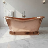 Slanting Base Hammered Polished Full Copper Bathtub