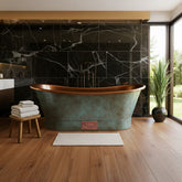 Straight Base Copper Bathtub Blue-Green Patina 1900mm