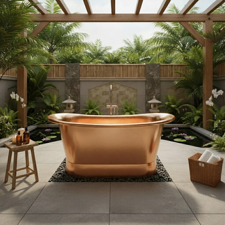 Straight Base Copper Bathtub Full Copper 1500mm