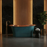 Straight Base Copper Bathtub Polish Copper Inside & Patina Exterior