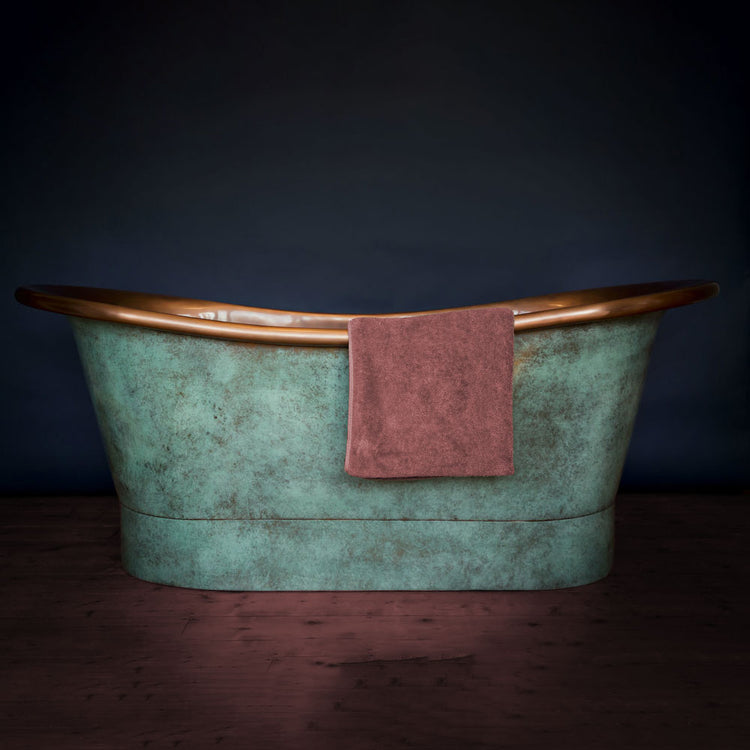 Copper Bathtub Copper Interior & Blue Green Patina Exterior Finish