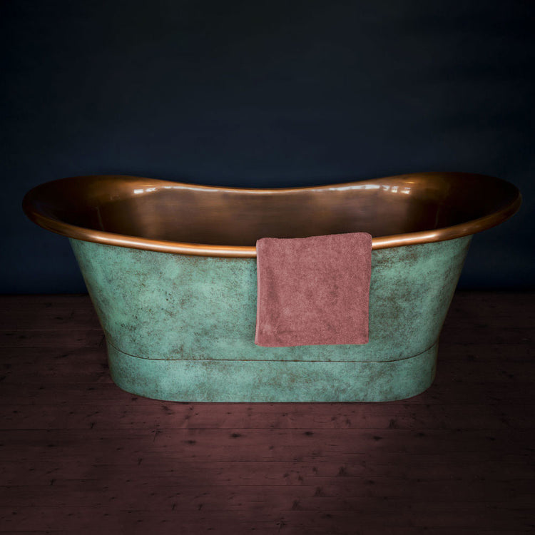 Copper Bathtub Copper Interior & Blue Green Patina Exterior Finish