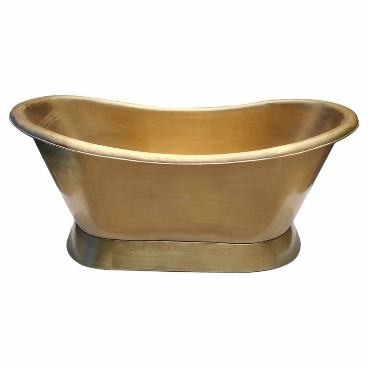 Slanting Base Brass Bathtub Brushed Full Brass Finish