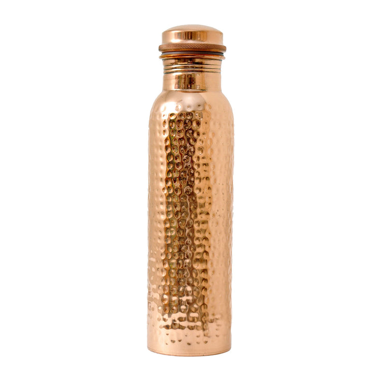 Copper Water Bottle Hammered Polish Finish