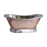 Copper Bathtub + Sink Nickel Inside & on Base