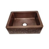 Copper Sink Vine Front Apron 23.50 x 17.50 x 8 inch