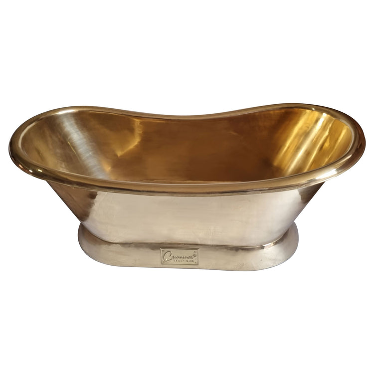 Slanting Base Brass Bathtub Polished Full Brass Finish