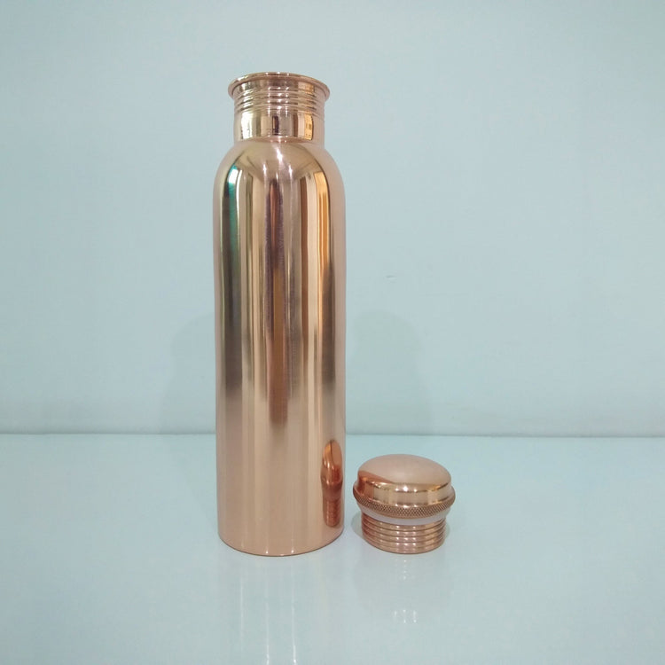 Copper Water Bottle Shiny Polish Finish