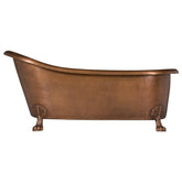 Hammered Copper Clawfoot Slipper Bathtub - Coppersmith Creations