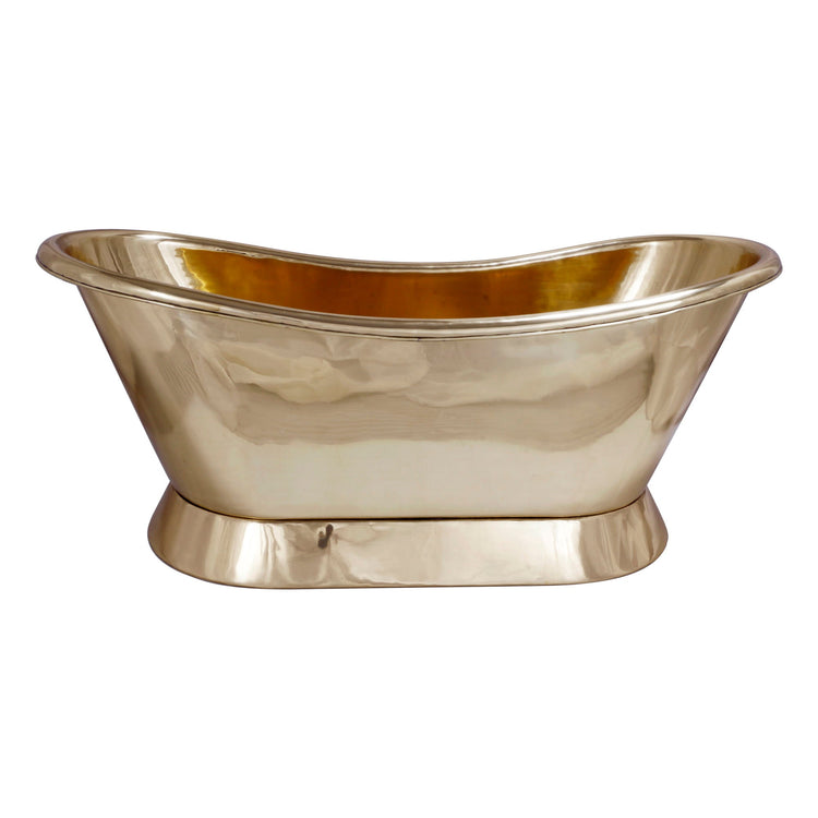 Slanting Base Brass Bathtub Polished Full Brass Finish