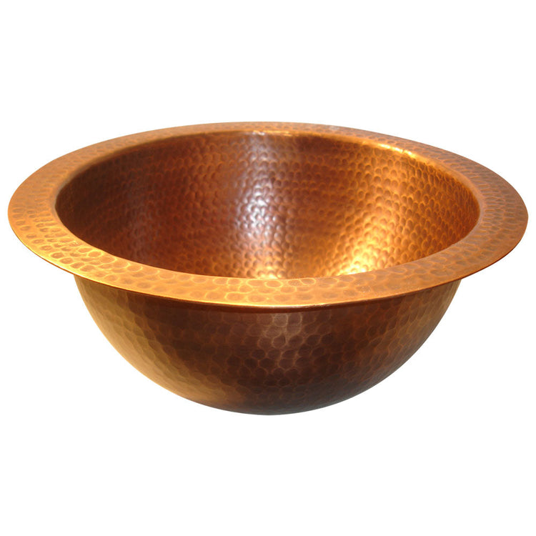 Round Hammered Copper Sink