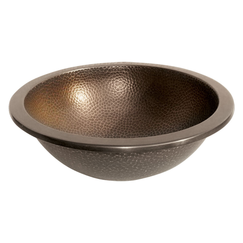 Round Hammered Plain Copper Sink