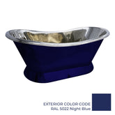 Slanting Base Copper Bathtub Nickel Interior & RAL5022 Night Blue Exterior