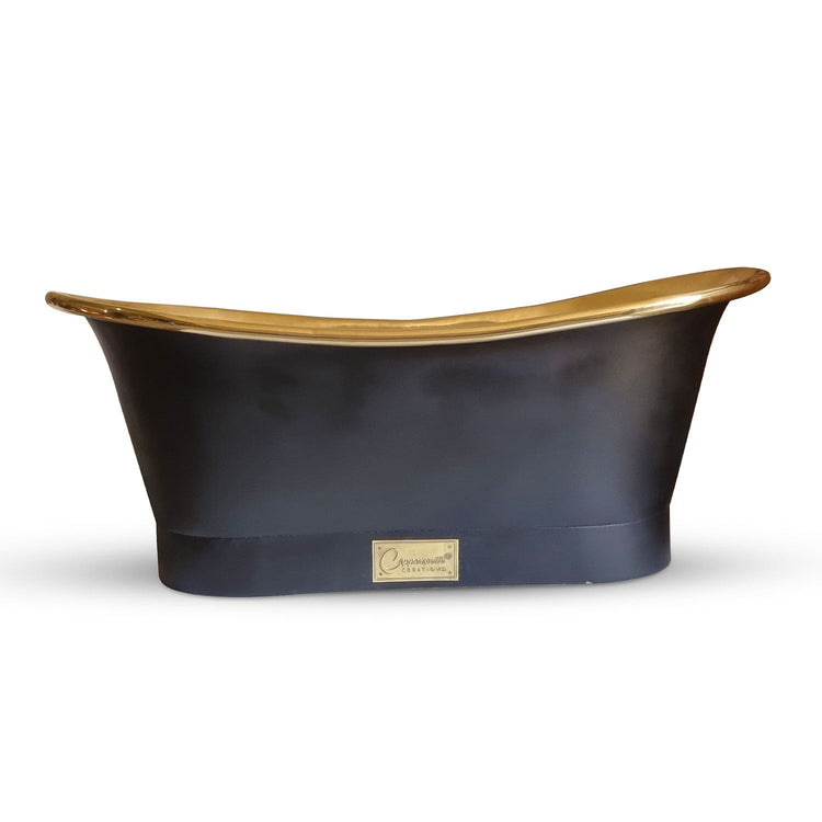 Straight Base Brass Bathtub Black Outside