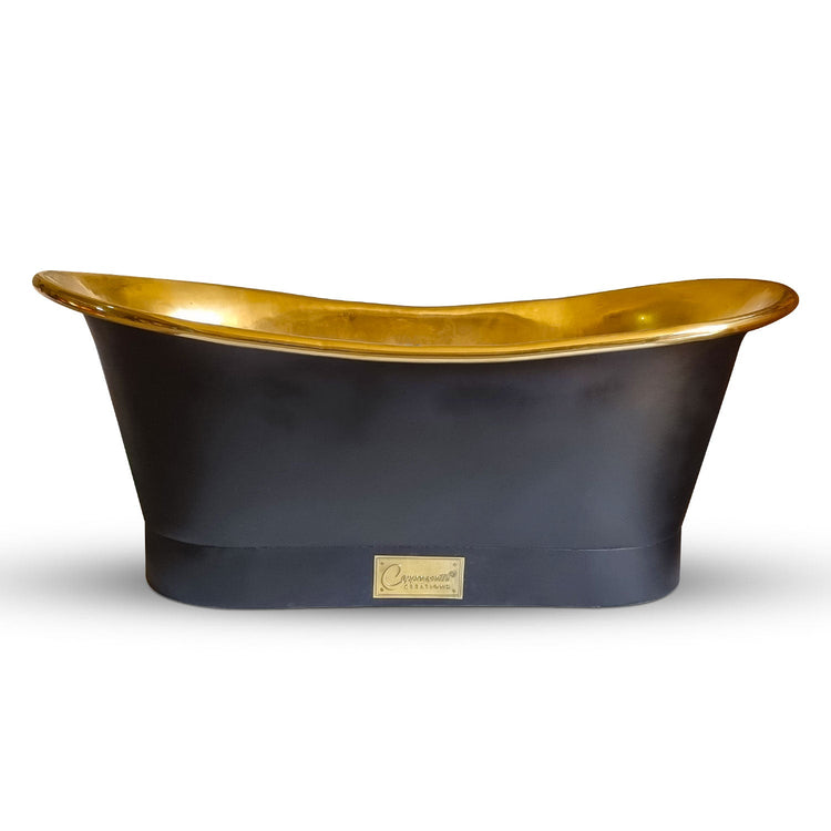 Straight Base Brass Bathtub Black Outside