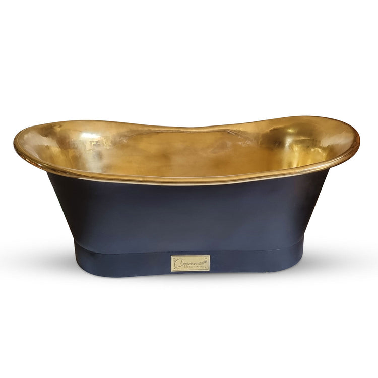 Straight Base Brass Bathtub Black Outside