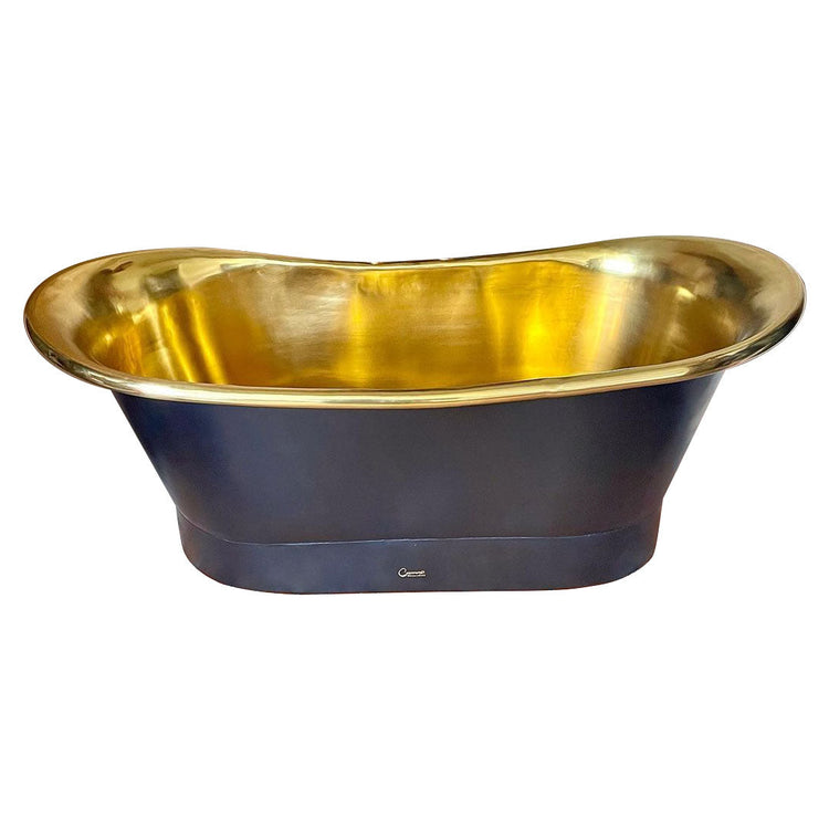 Straight Base Brass Bathtub Black Outside