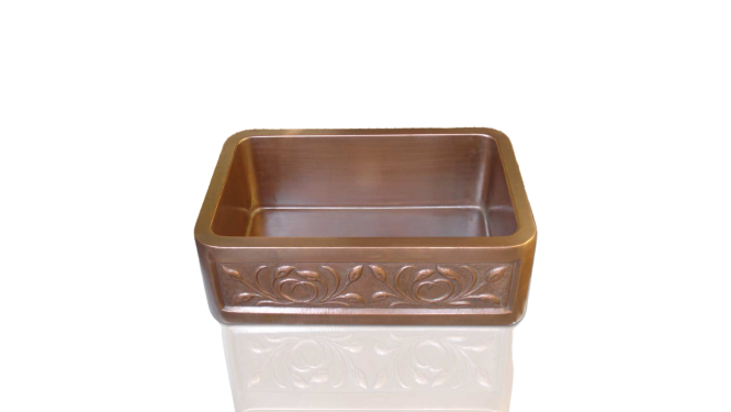 Copper Farmhouse Sink Petal Front Apron
