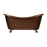 Hammered Clawfoot Copper Double Slipper Tub