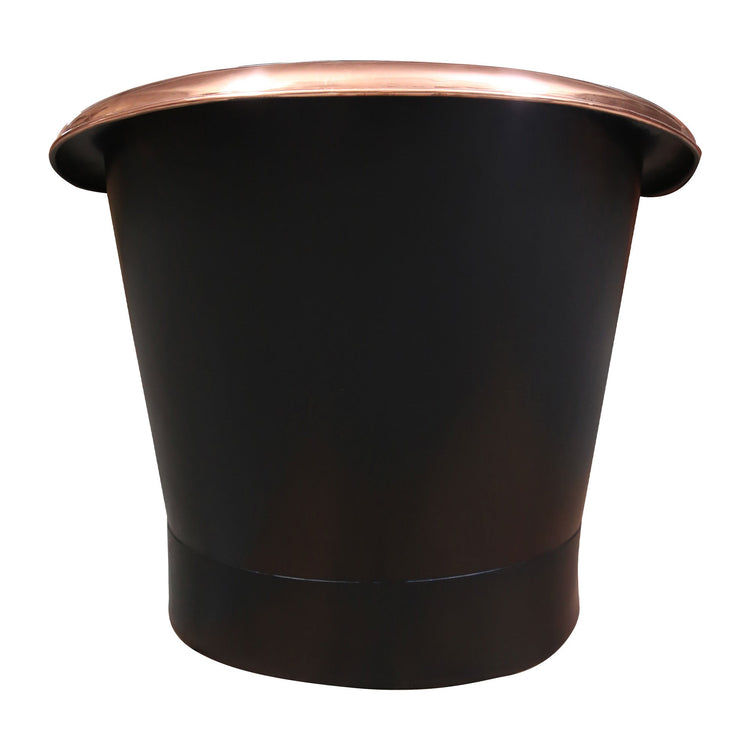 Roll Top Copper Bathtub Inside Polish Copper Outside Black