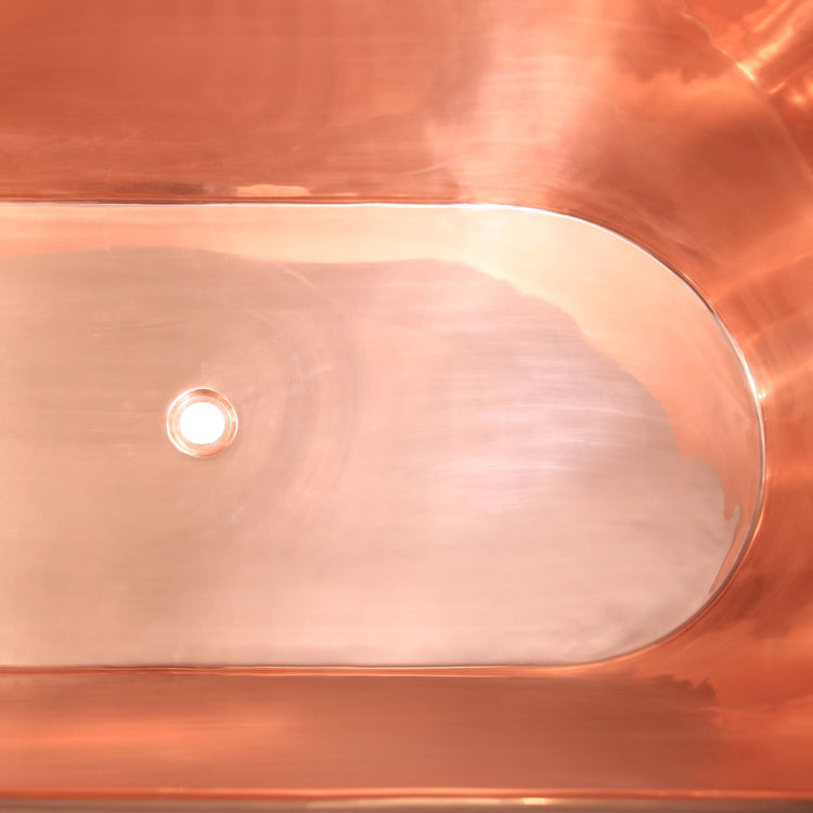 Roll Top Copper Bathtub Inside Polish Copper Outside Black