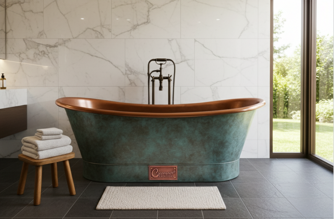 Copper Bathtubs with Patina Finish: A True Icon of Bathroom Luxury