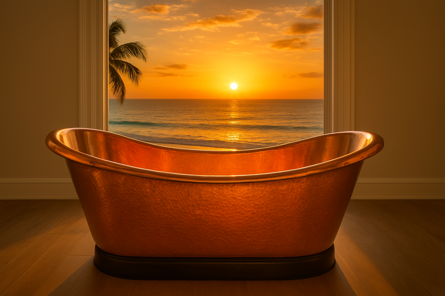 Sunlit Copper Bathtubs – Where Nature Meets Luxury