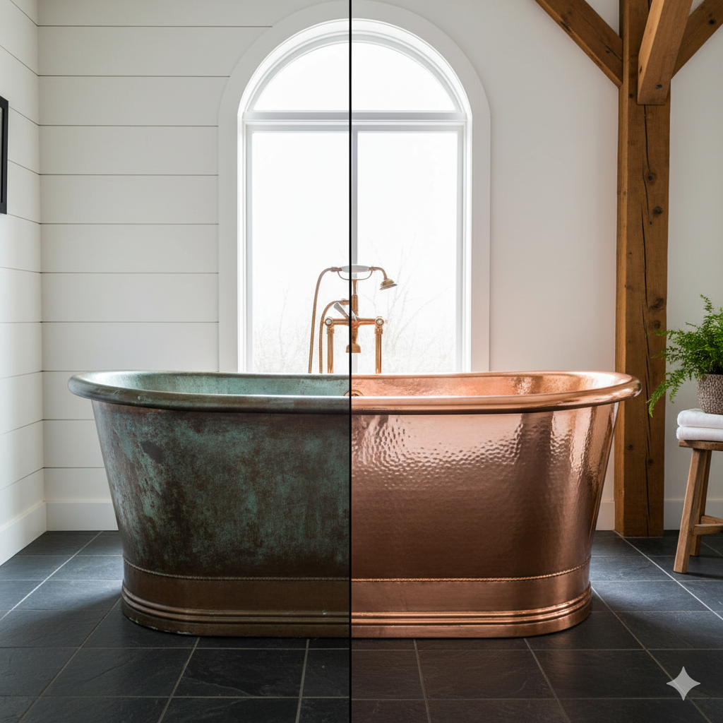 Copper Bathtubs: A Tale of Shine and Patina