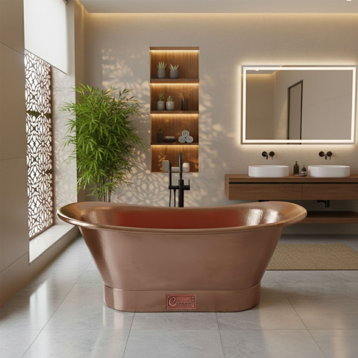 Straight Base Copper Bathtub: A Modern Classic for Timeless Bathrooms