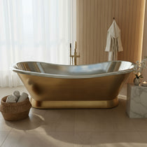 2000mm Slanting Base Brass Bathtub Nickel Interior (No Branding Plaque)