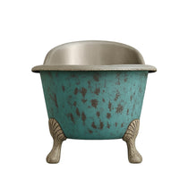Clawfoot Copper Bathtub Verdigris Patina Exterior & Tin Interior Single Slipper