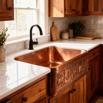 Copper Farmhouse Sink Animal Front Apron
