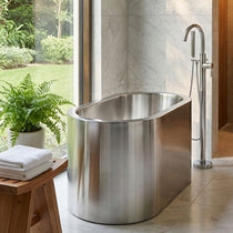 Double Wall Stainless Steel Bathtub with Built-In Dual Seats