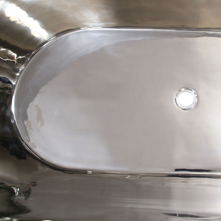 Straight Base Copper Bathtub Nickel Inside 1500mm