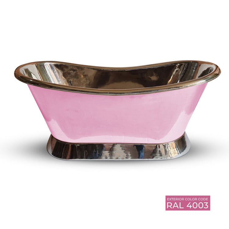 Slanting Base Copper Bathtub Nickel Inside & on Base RAL 4003 Exterior