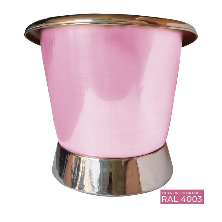 Slanting Base Copper Bathtub Nickel Inside & on Base RAL 4003 Exterior