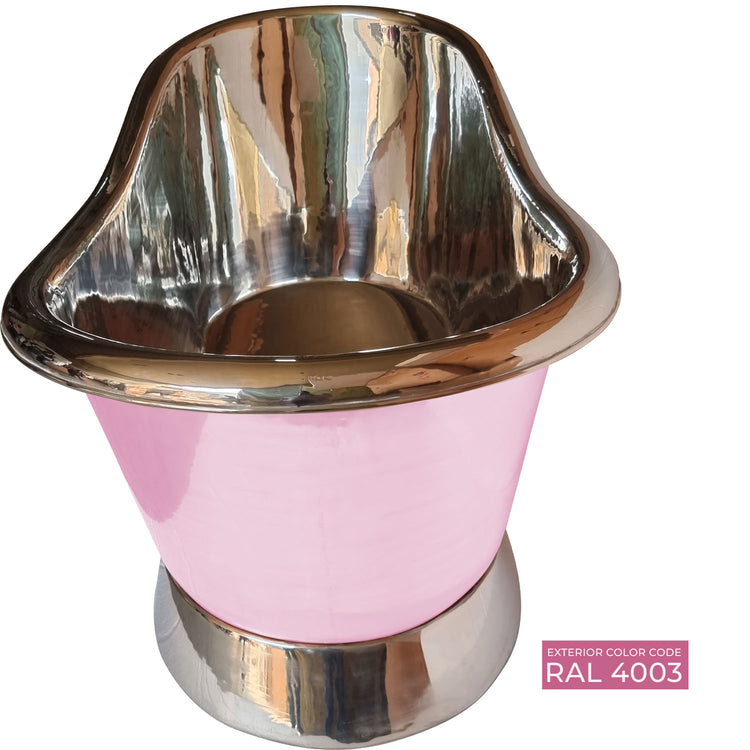 Slanting Base Copper Bathtub Nickel Inside & on Base RAL 4003 Exterior