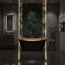 Roll Top Copper Bathtub Inside Polish Copper Outside Black